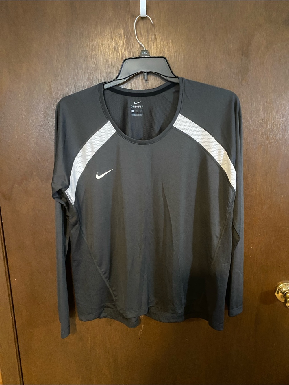Nike Black Long Sleeve Athletic Top with White Panels